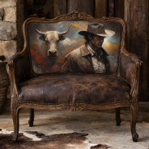 Western Cowboy und Longhorn Art Decoupage