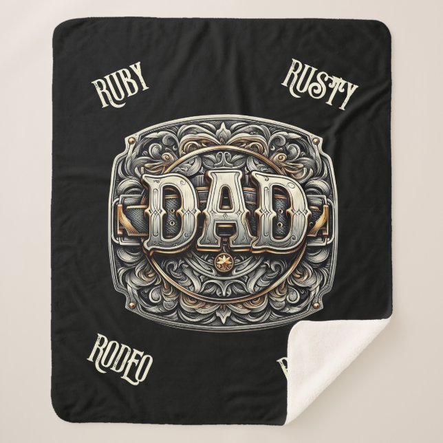 Western Cowboy VATER Vatertag Sherpadecke (Vorderseite)
