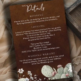 Western Cowboy Vintage Botanical Wedding Details Begleitkarte