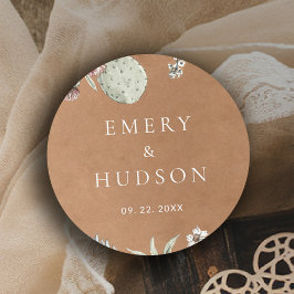 Western Cowboy Vintage Southwest Floral Wedding Runder Aufkleber