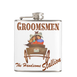 Western Cowboy Wedding Flask Trauzeugen Geschenk Flachmann