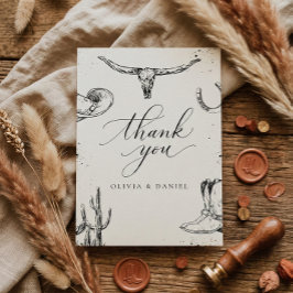 Western Cowboy Wedding Thank You Card Dankeskarte