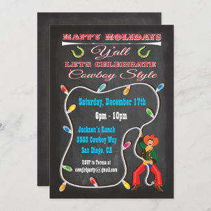 Western Cowboy Weihnachten Party Einladungen