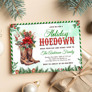 Western Cowboy Weihnachts-Hoedown Party Einladung