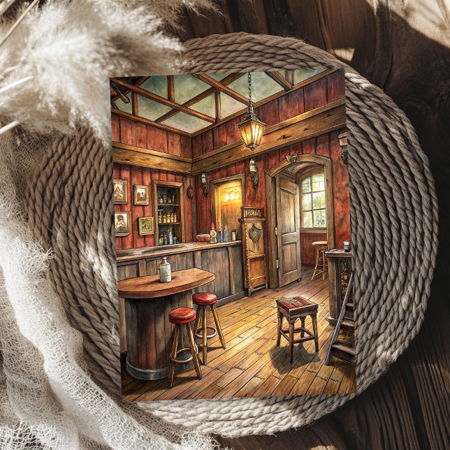 Western Cowboy Wild West Bar in Prärie Seidenpapier (Western cowboy wild west bar in prairie tissue paper)
