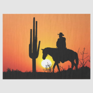 Western Cowboy Wüste Sonnenuntergang 13 Decoupage Seidenpapier