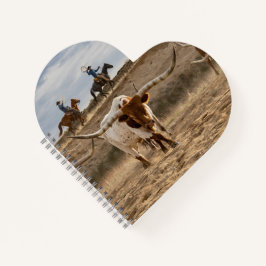 Western Cowboys mit Longhorn-Rindern Notizbuch