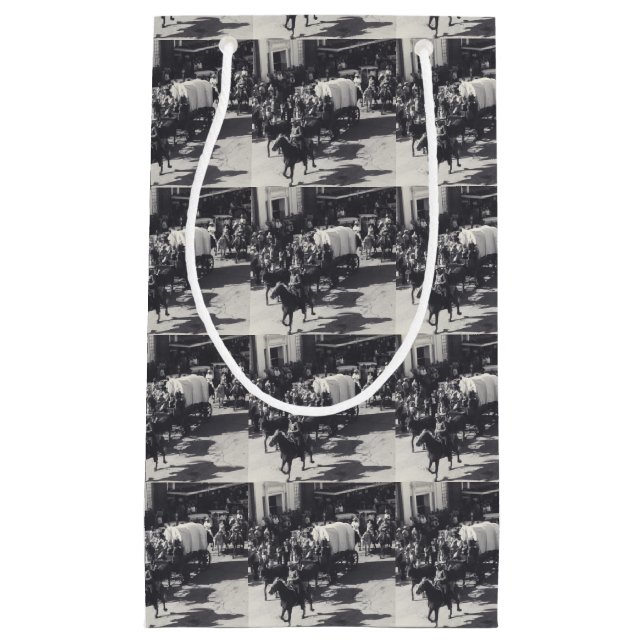 Western Cowboys verschenken Taschentreppe und Wage Kleine Geschenktüte (Vorderseite)