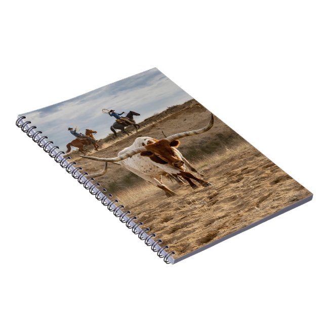 Western Cowboys with Longhorn Cattle Notizblock (Rechte Seite)