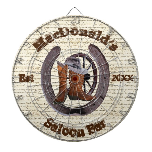 Western Cowboysaloon Bar Dartboard Dartscheibe (vorne)