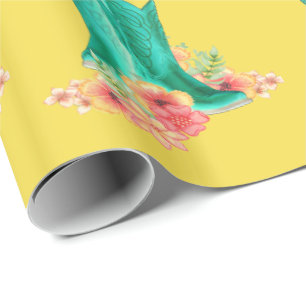 Western-Cowboystiefel-Blumen IRGENDEINE FARBE Geschenkpapier