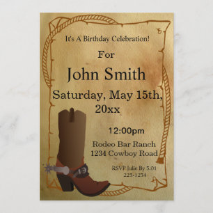 Western-Cowboystiefel-Einladung Einladung
