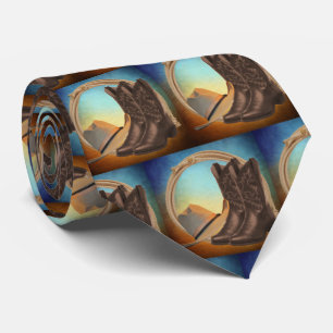 Western-Cowboystiefel-Hut-Seil-Druck-Krawatte Krawatte