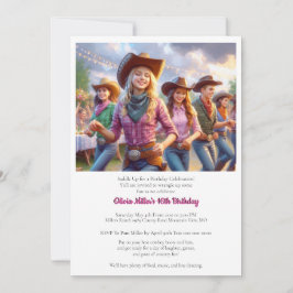 Western Cowgirl 16. Geburtstagsparty Einladung