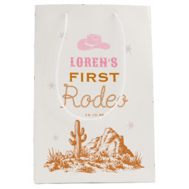 Western Cowgirl 1st Rodeo Birthday Mittlere Geschenktüte