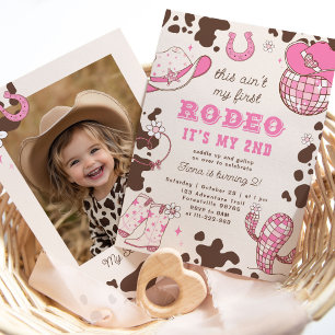 Western-Cowgirl 2. Rodeo-Foto Geburtstagsfeier Einladung