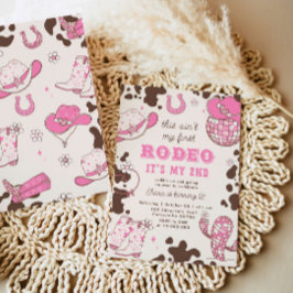 Western Cowgirl 2 Rodeo Foto Geburtstagsparty Einladung