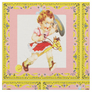 Western Cowgirl auf Stick Horde Bandana Trim Stoff