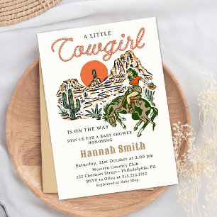 Western Cowgirl Babydusche Einladung