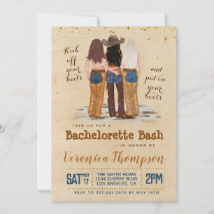 Western Cowgirl Bachelorette Brautparty Einladung