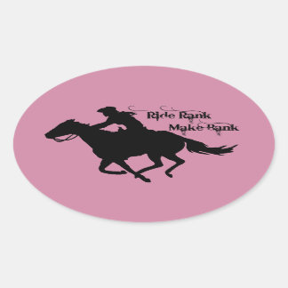 Western Cowgirl Barrel Racer Rank Sticker