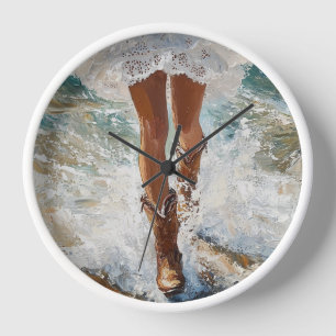 Western Cowgirl Beach Clock Cowgirl Dekor Uhr