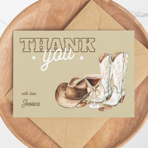 Western Cowgirl Beige Dirty Thirty 30. Geburtstag Dankeskarte