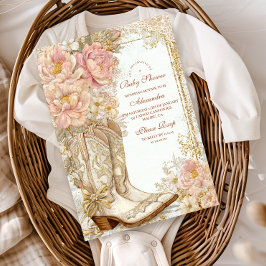 Western Cowgirl Boots Floral Baby Shower Einladung