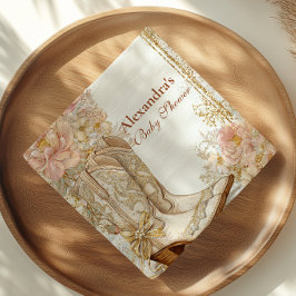 Western Cowgirl Boots Floral Baby Shower Serviette