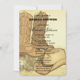 Western Cowgirl Boots Hat Brautparty Einladung