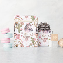 Western Cowgirl Boots & Horse Gift Wrap