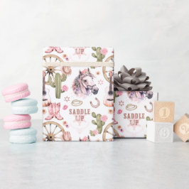 Western Cowgirl Boots & Horse Gift Wrap Geschenkpapier