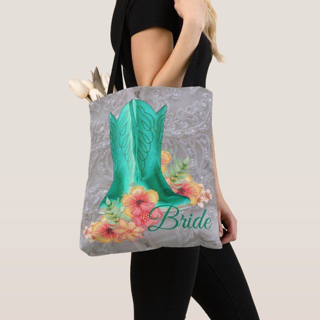 Western Cowgirl Boots Wedding Bride Tote Bag (Von Nahem)