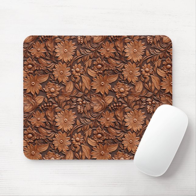 Western Cowgirl Brown Blume Mousepad (Mit Mouse)