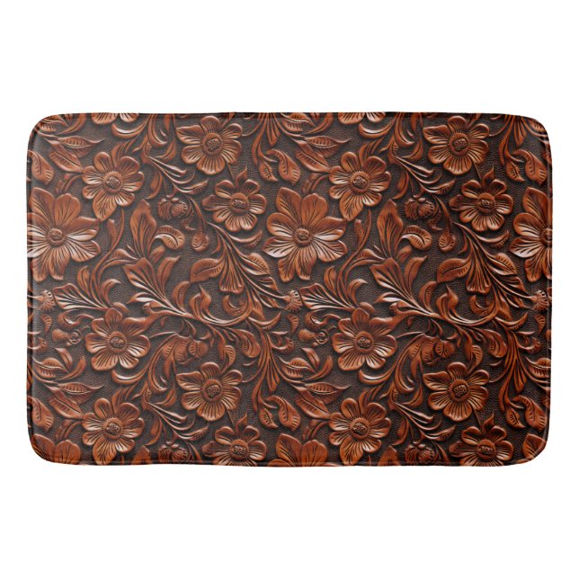 Western Cowgirl Brown Floral Badematte (Vorderseite)