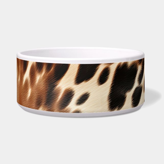 Western Cowgirl Brown White Cowhide Napf (Vorderseite)