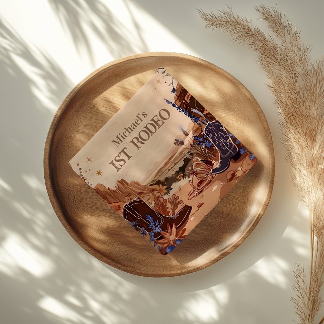 Western Cowgirl Cowboy First Birthday Serviette (Von Creator hochgeladen)