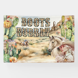 Western Cowgirl Cowboy rustikale Wüstenkaktus Banner