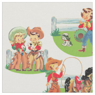 Western-Cowgirl-Cowboy scherzt Pferdegewebe Stoff