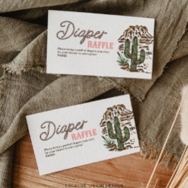 Western Cowgirl Diaper Raffle Baby Duschkarte Begleitkarte
