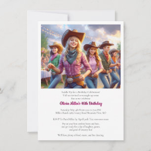 Western-Cowgirl-Einladung zur 16. Geburtstagsfeier Einladung