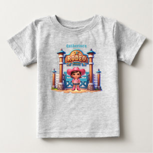 Western Cowgirl Erstes Rodeo Geburtstag Benutzerde Baby T-shirt