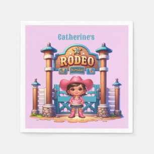Western Cowgirl First Rodeo Geburtstag Custom Serviette