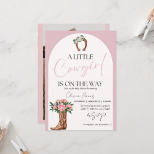 Western Cowgirl Foto Babydusche Einladung