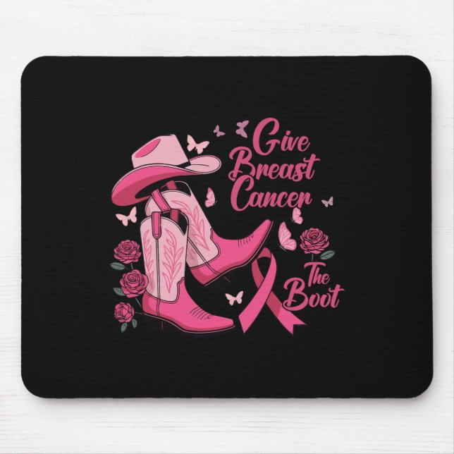 Western Cowgirl geben Brustkrebs die Boot Awaren Mousepad (Vorne)