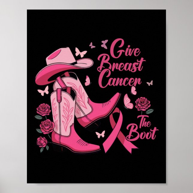Western Cowgirl geben Brustkrebs die Boot Awaren Poster (Vorne)