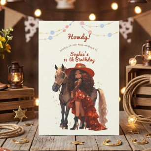 Western Cowgirl Geburtstag Einladung