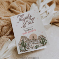 Western Cowgirl Girl Babydusche Danke, Karten