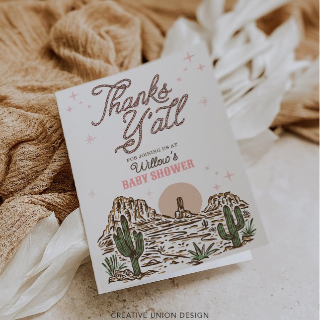 Western Cowgirl Girl Babydusche Danke, Karten (Von Creator hochgeladen)