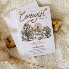 Western Cowgirl Girl Babydusche Einladung